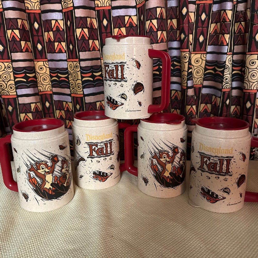 Disneyland Fall 1995 Plastic Insulated Mugs